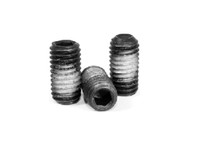 3/8"-24 x 1" Socket Head Cup Point Set Screw, Hex Key Drive, Fine, Alloy Steel, Black Oxide Finish, Nylon Patch3/8"-24 x 1" Sock