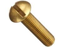 #10-32 x 1 1/4" Machine Screw, Slotted Drive, Round Head, Fine, Full Thread, Brass, Plain Finish#10-32 x 1 1/4" Machine ScrewRou