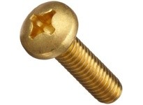 5/16"-18 x 2" Machine Screw, Phillips Drive, Pan Head | Brass Finish
