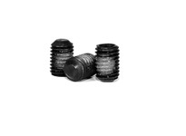 3/8"-24 x 1/2" Socket Head Flat Point Set Screw, Hex Key Drive, Fine, Steel, Black Oxide Finish, Nylon Patch3/8"-24 x 1/2" Socke