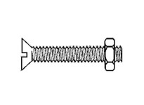 1/4"-20 x 2 1/2" Round Head Slot Stove Bolt with Nut, Coarse, Steel, Zinc CR+3 Finish1/4"-20 x 2 1/2" Round Head Slot Stove Bolt