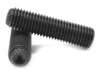 M4-0.7 x 16mm Socket Head Knurled Cup Point Set Screw (ISO4029), Hex Key Drive, Coarse, Steel, Black Oxide FinishM4-0.7 x 16mm S