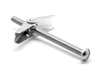 3/8"-16 Toggle Bolt + Wing Nut, Coarse, Steel, Zinc CR+3 FinishCoarse, Steel, Zinc CR+3 Finish