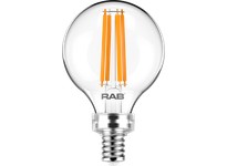 RAB G16.5-3-E12-950-F-C Filament G16.5 3.8W 40EQ 350LM E12 CRI90 5000K Dim Clear