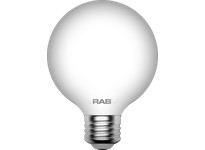 RAB G25-3-E26-950-F-F Filament G25 3.8W 40EQ 350LM E26 CRI90 5000K Dim Frosted