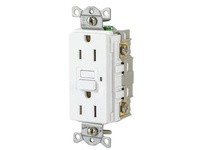 Hubbell GFR15W Power Protection Devices Receptacle Self Test GFCI 15A 125V 2-Pole 3-Wire Grounding 5-15R White