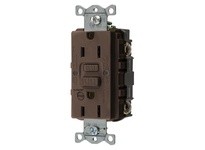 Hubbell Wiring GFRST15B 15A COM SELF TEST ALARM GFR BROWN