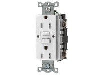 Hubbell Wiring GFRST15WMP 15A COM SELF TEST GFR WHITE MID SIZE PL