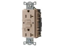 Hubbell Wiring GFRST20ALB 20A COM SELF TEST ALARM GFR ALMOND | YarinInd