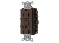 Hubbell Wiring GFRST20B 20A COM SELF TEST ALARM GFR BROWN | YarinInd