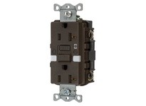 Hubbell Wiring GFRST20NL 20A COM SELF TEST NIGHTLIGHT GFR BROWN