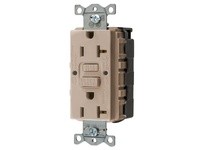 Hubbell Wiring GFRST20SNAPAL 20A COM SELF TEST SNAP GFR ALMOND
