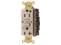 Hubbell Wiring GFRST82ALB 15A COM HG SELF TEST ALARM GFR Almond | YarinInd