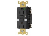Hubbell Wiring GFRST82BKNL 15A COM HG SELF TEST NIGHTLIGHT GFR BK