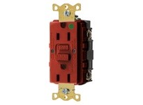 Hubbell Wiring GFRST82R 15A COM HG SELF TEST GFR RED