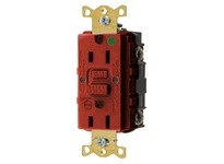 Hubbell Wiring GFRST82RB 15A COM HG SELF TEST ALARM GFR RED