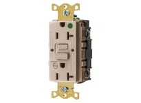 Hubbell Wiring GFRST83ALB 20A COM HG SELF TEST ALARM GFR ALMOND