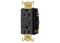 Hubbell Wiring GFRST83BKB 20A COM HG SELF TEST ALARM GFR BLACK