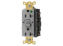 Hubbell Wiring GFRST83GY 20A COM HG SELF TEST GFR GRAY