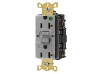 Hubbell Wiring GFRST83GYB 20A COM HG SELF TEST ALARM GFR GRAY | YarinInd