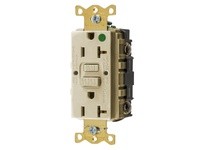 Hubbell Wiring GFRST83I 20A COM HG SELF TEST GFR Ivory | High-Quality Electrical Supplies