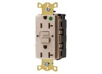 Hubbell Wiring GFRST83SNAPAL 20A COM HG SELF TEST SNAP GFR Almond | YarinInd