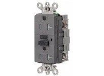 Hubbell Wiring GFSG5362GRY Self-Test GFCI Receptacle 20A Gray | YarinInd