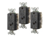 Hubbell Wiring GFT20BK3 20A RESI GFR TR BLACK