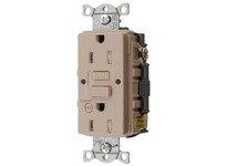 Hubbell Wiring GFTRST15ALB 15A COM SELF TEST TR ALARM GFR ALMOND