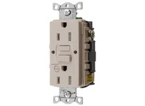 Hubbell Wiring GFTRST15LAB 15A COM SELF TEST TR ALARM GFR LT ALMOND | Reliable Electrical Supplies