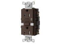 Hubbell Wiring GFTRST15NL 15A COM SELF TEST TR NIGHTLIGHT GFR BROWN | YarinInd