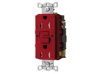 Hubbell Wiring GFTRST15R 15A COM SELF TEST TR GFR RED