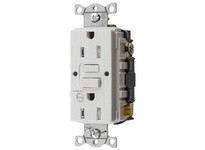 Hubbell Wiring GFTRST15WB 15A COM SELF TEST TR ALARM GFR WHITE