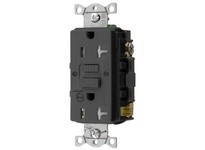 Hubbell Wiring GFTRST20BKB 20A COM SELF TEST TR ALARM GFR BLACK