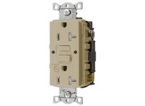 Hubbell Wiring GFTRST20IB 20A COM SELF TEST TR ALARM GFR IVORY | YarinInd