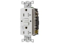 Hubbell Wiring GFTRST20WB 20A COM SELF TEST TR ALARM GFR WHITE | YarinInd