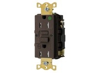 Hubbell Wiring GFTRST82B 15A COM HG SELF TEST TR ALARM GFR BROWN