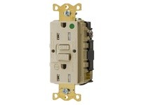 Hubbell Wiring GFTRST82IB 15A COM HG SELF TEST TR ALARM GFR IVORY | YarinInd