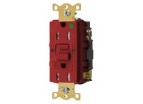 Hubbell Wiring GFTRST82RB 15A COM HG SELF TEST TR ALARM GFR RED