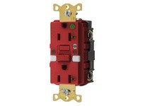 Hubbell Wiring GFTRST83RNL 20A COM HG SELF TEST TR N-Light GFR Red | Industrial Supplies