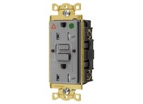 Hubbell Wiring GFTWRST83GYIG 20A COM HG SELF TEST TRWR IG GFR GRAY | YarinInd