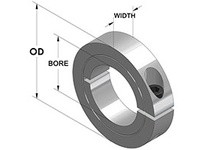 Climax GH1C-237-SS 2 3/8 ID SPLIT Recessed Screw Collar SS