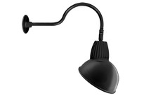 RAB GN1LED13YRADB Gooseneck Style1 13W Warm LED ANG Dome Shade RECT REFL Black