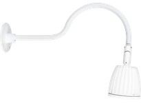 RAB GN1LED26YW Gooseneck Style1 26W Warm LED No Shade White | YarinInd