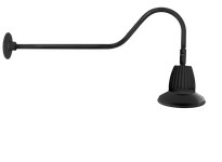RAB GN2LED13YRST11B Gooseneck Style2 13W Warm LED 11" ST Shade RECT REFL Black