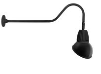 RAB GN2LED26NRAD11B Gooseneck Style2 26W Neutral LED 11" AD Shade RECT REFL Black