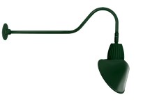 RAB GN2LED26YACG Gooseneck Style2 26W Warm LED 15" Angled Cone Shade Green