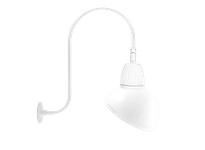 RAB GN3LED13YADW Gooseneck Style3 13W Warm LED 15" Angled Dome Shade White