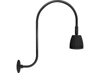 RAB GN3LED13YRB Gooseneck Style3 13W Warm LED No Shade RECT REFL Black