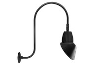 RAB GN3LED13YSAC11B Gooseneck Style3 13W Warm LED 11" AC Shade Spot REFL Black